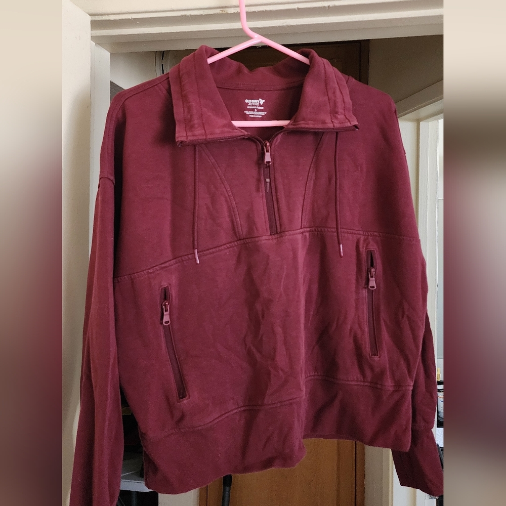 Old Navy Burgundy Half-Zip Jacket